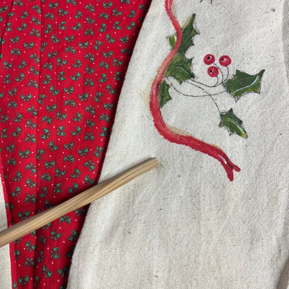 Handmade Santa Claus Christmas Vest Fits Medium Hand Painted Holiday Mistletoe - Picture 9 of 9
